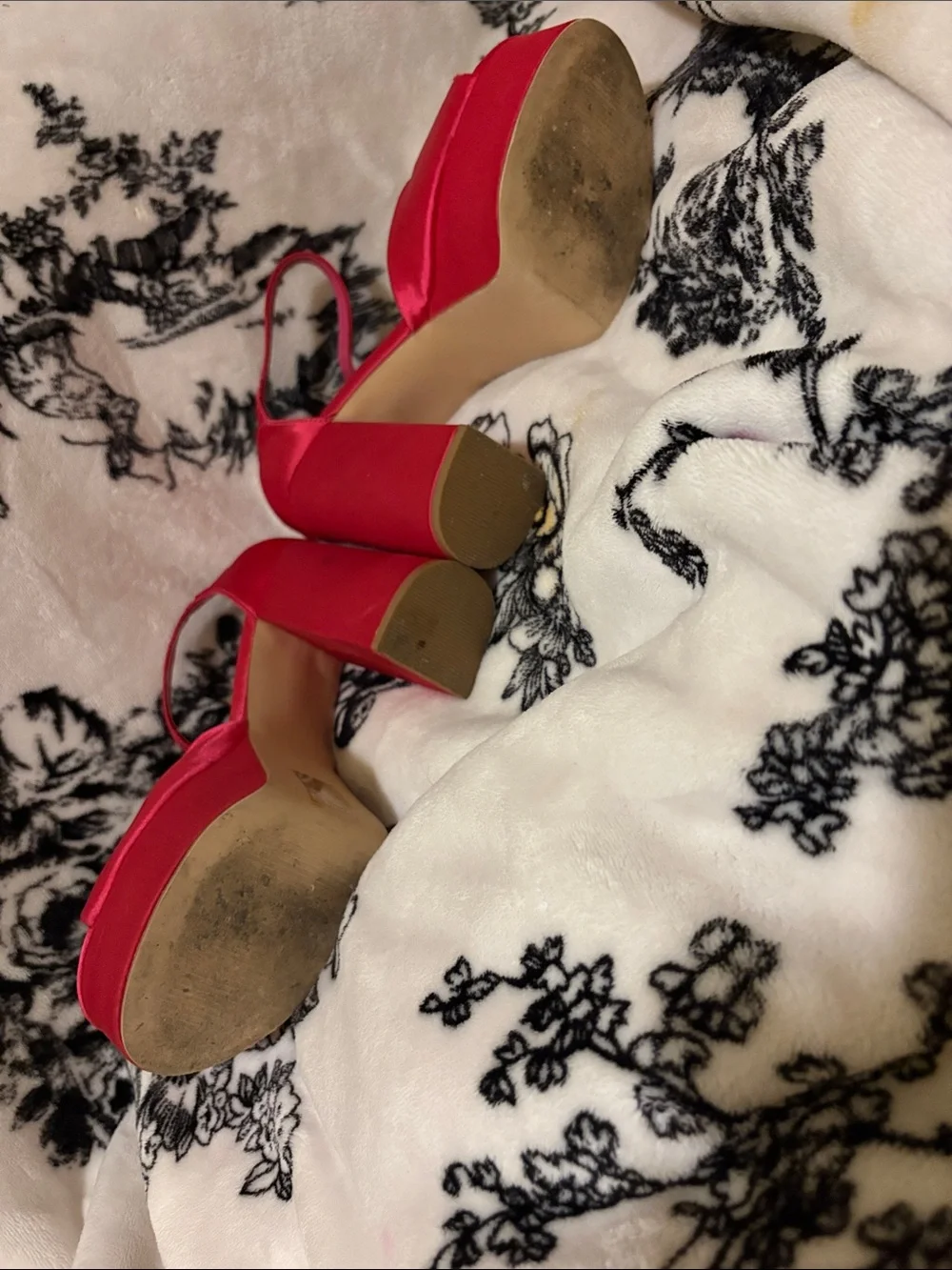 Pink Platform Ankle-Strap Heels